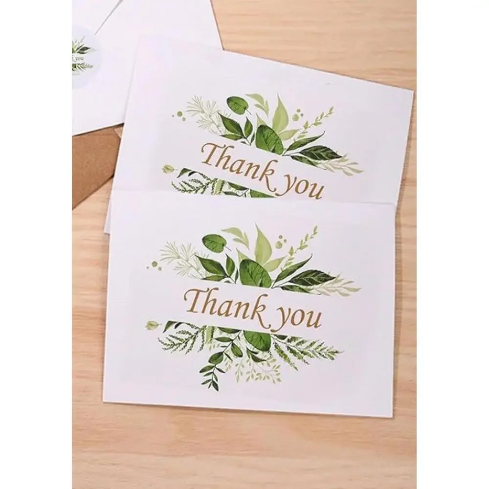 4X6 Assorted Best Wishes Thank You Cards with Stickers & Brown Envelopes 24 Pack